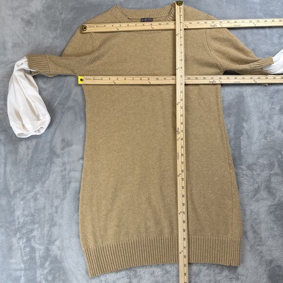 Vince Camuto Women's XS White Sweater Mini Dress Mixed Media Long Sleeve - Picture 3 of 6